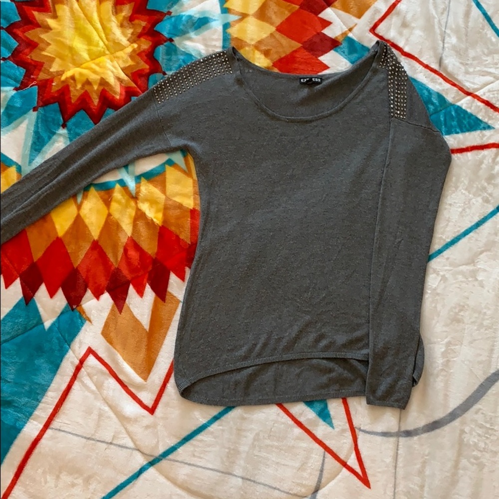 Express long sleeve shirt w/glitz on the shoulders